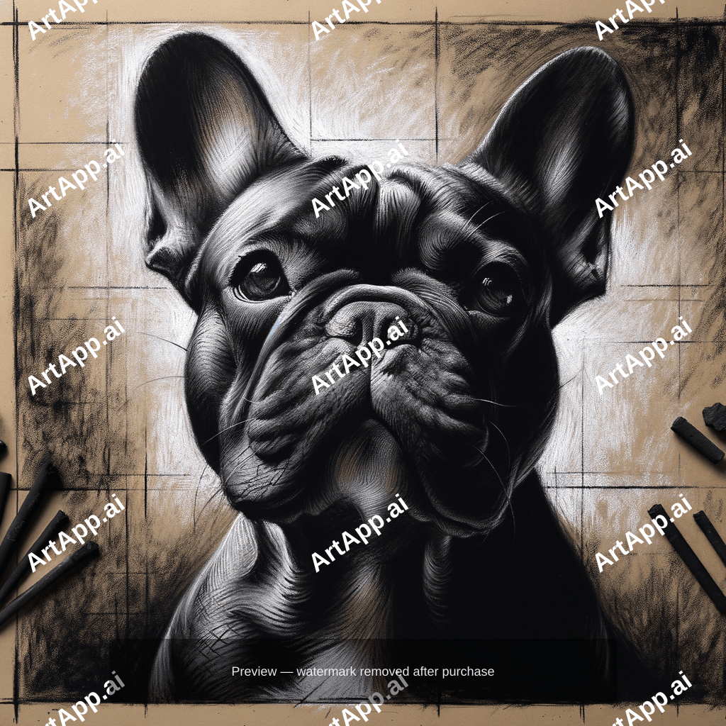 A French Bulldog With A Curious Expression Head Ti