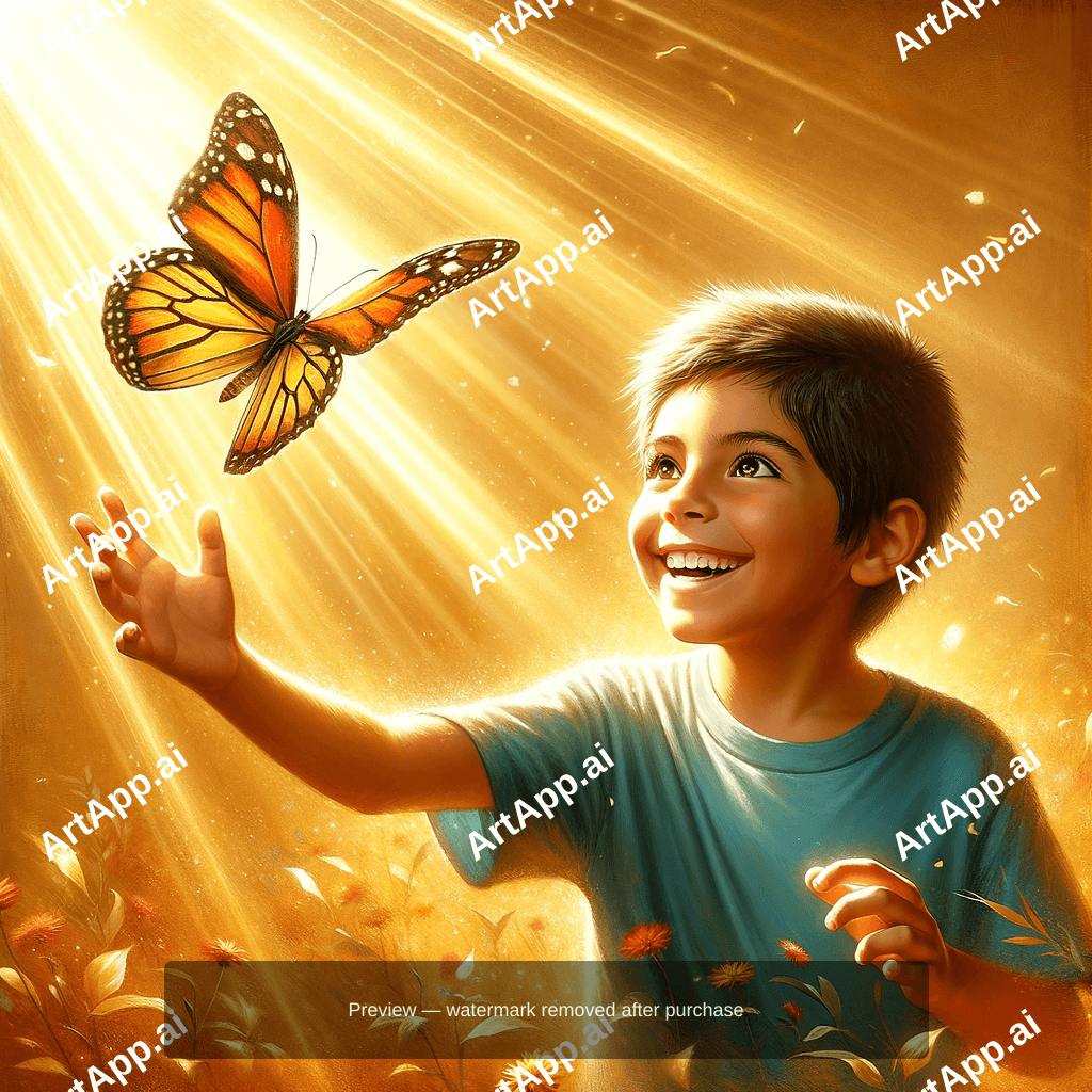 A Butterfly Landing On A Child S Outstretched Hand