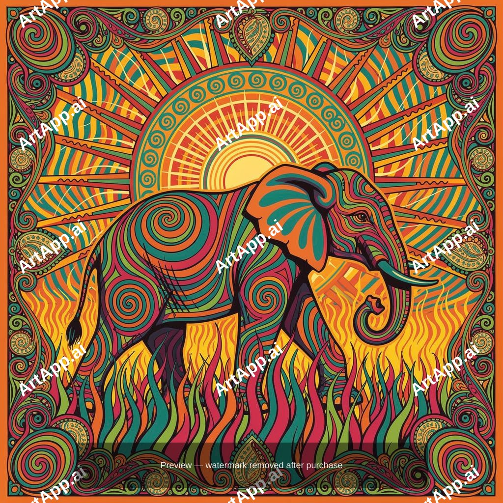 An Elephant Walking Through Tall Savanna Grass At