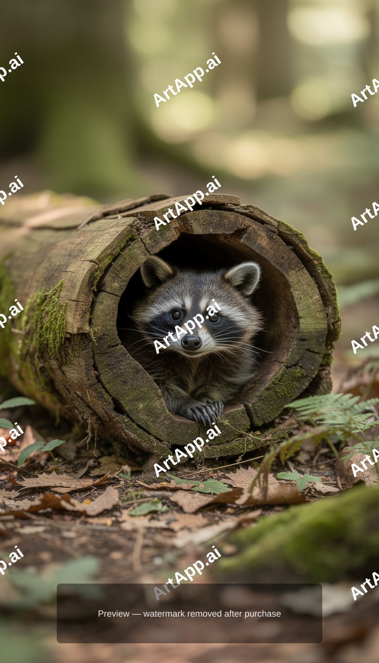 Raccon In The Woods