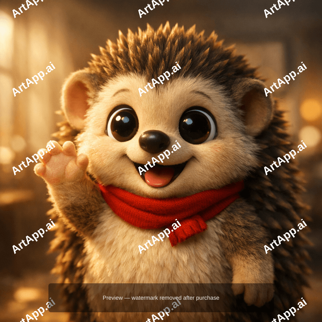 A 3d Animated Cartoon Hedgehog Character With Huge