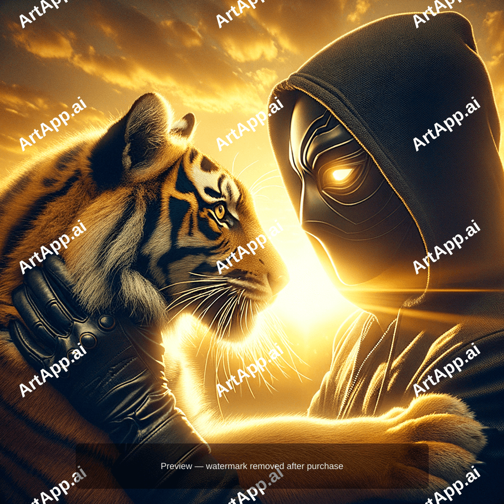 Batman Stroking A Tiger