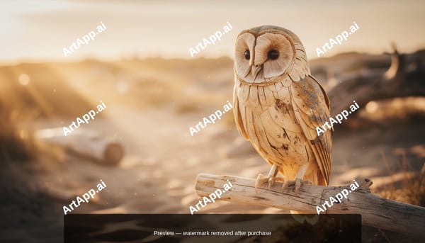 Driftwood Barn Owl