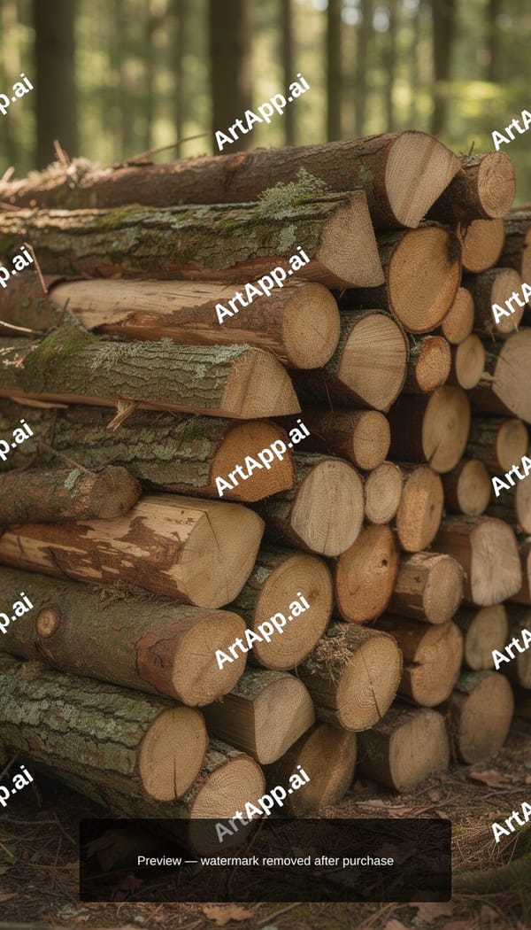 Forest Cordwood Stack