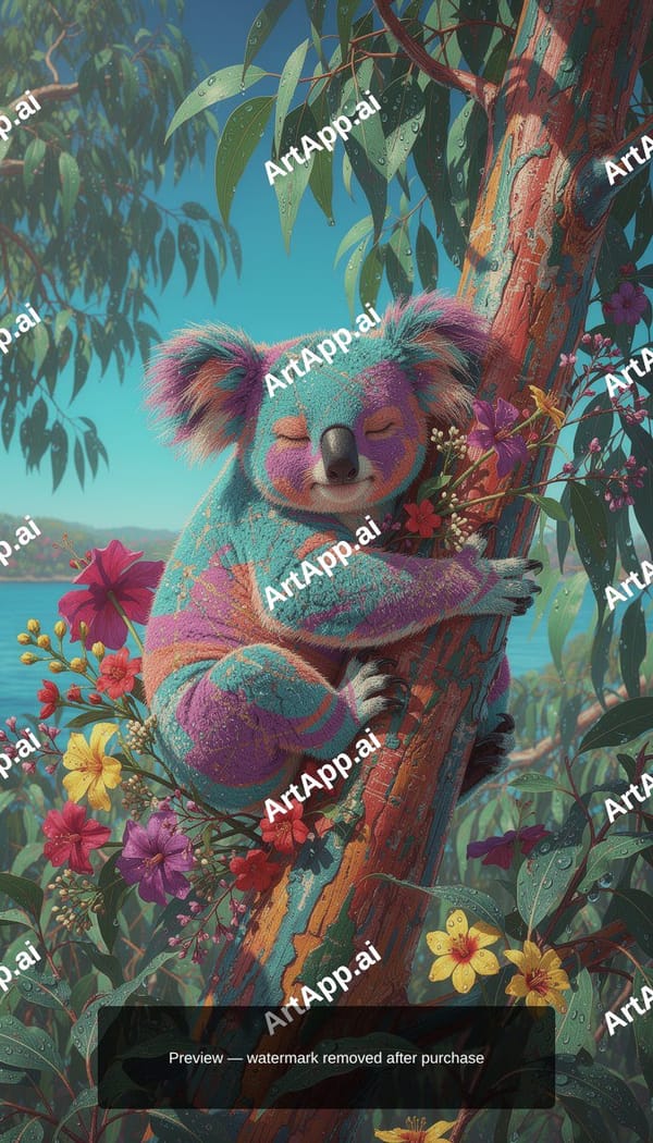 Vibrant Koala Portrait