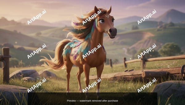 Shimmering Feathered Horse