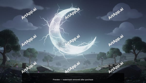 Lightning Crescent Moon