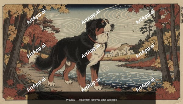 Bernese in Autumn Forest