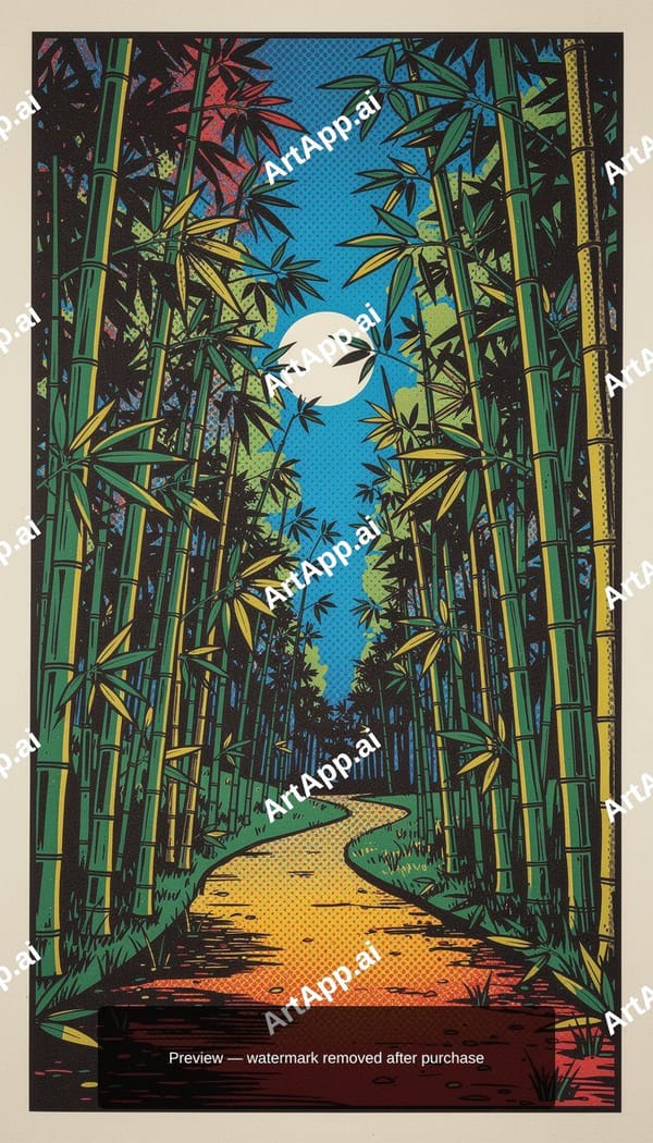 Moonlit Bamboo Path